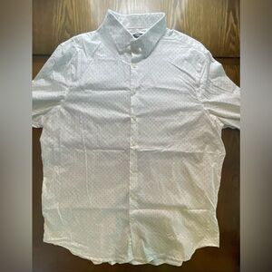 Express White Casual Patterned Button-Down Shirt